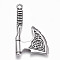 304 Stainless Steel Pendants, Axe, Antique Silver, 54x31x5.5mm, Hole: 3.5mm