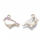 Alloy Charms, with Enamel, Light Gold, Bird, Medium Purple, 15.5x19.5x3mm, Hole: 2mm