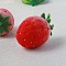 Strawberry Needle Felting Kit, including Instructions, 1Pc Foam, 3Pcs Needles, 6 Colors Wool, Mixed Color, 50x40x40mm