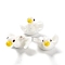 Handmade Lampwork Beads, Bumpy, Duck, White, 22~25x17~20x16~19mm, Hole: 2mm, about 40pcs/strand, 12.99 inch(33cm)