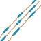 Ion Plating(IP) 304 Stainless Steel Cable Chains, with Oval Enamel Beaded, Unwelded, with Spool, Golden, Deep Sky Blue, Link: 14x2.5mm, 2X1.7X0.3mm, about 32.81 Feet(10m)/Roll