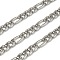 316 Surgical Stainless Steel Figaro Chains, Unwelded, with Spool, Stainless Steel Color, 14.5x6.5x2mm and 10.5x6.5x2mm