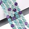 Natural Quartz Beads Strands, Dyed, Round, Aqua, 6mm, Hole: 0.9mm, about 63~64pcs/strand, 15.16~15.35''(38.5~39cm)