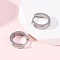 304 Stainless Steel Hoop Earrings, with 316 Stainless Steel, Platinum, 16x4mm