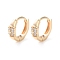 Rack Plating Brass Clear Cubic Zirconia Hoop Earrings, Long-Lasting Plated, Real 18K Gold Plated, 11x3.5mm, Pin: 0.9mm