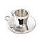 Brass Pendants, Cup Charms, Rack Plating, Long-Lasting Plated, Lead Free & Cadmium Free, Platinum, 14.5x12.5x6.5mm, Hole: 1.4mm