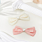 2Pcs 2 Colors Polyester Alligator Hair Clips, Bowknot with ABS Plastic and Iron Findings, Mixed Color, 65x140x19.5mm, 1pc/coor