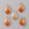 Handmade Lampwork Pendants, Gradient Style, Petal, Dark Orange, 19.5x10.5x4.5mm, Hole: 1mm