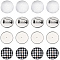 DIY Blank Dome Brooch Making Kit, Including 304 Stainless Steel Brooch Cabochon Settings, Flat Round, Glass Cabochons, Stainless Steel Color, 40Pcs/box
