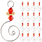 30Pcs Copper Wire & Acrylic Ornament Hooks, Christmas Tree Hanger Hooks, Red, 56mm