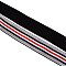 Polyester Elastic Ribbon, with Stripe Pattern, Flat, Silver, 40x1.5mm
