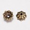 Tibetan Style Alloy Fancy Bead Caps, Multi-Petal Flower, Antique Bronze, 8x3mm, Hole: 1mm