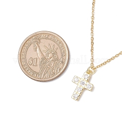 Колье с кулоном из латуни с прозрачным кубическим цирконием&nbsp;NJEW-JN05390-03