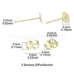 20 шт. фурнитура для сережек-гвоздиков из нержавеющей стали 304&nbsp;STAS-YW0001-42E
