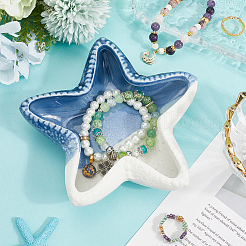 Керамическая тарелка для украшений с морской тематикой&nbsp;AJEW-WH20064-37C