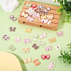 40 шт. 20-х цветные банты с компьютерной вышивкой на тканевой основе&nbsp;PATC-TA0001-26