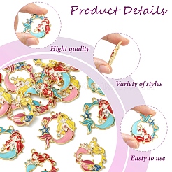 16шт 4 стиля подвески из сплава с эмалью&nbsp;ENAM-FS0002-24