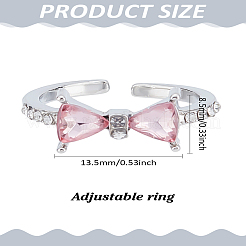 1 шт. кольца-манжеты из сплава и смолы в виде банта для женщин&nbsp;RJEW-LP0010-07