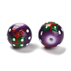 Рождественская тема выпечка расписные стеклянные бусины&nbsp;LAMP-I028-08C