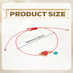 1шт модные регулируемые браслеты с эмалированными сердечками&nbsp;BJEW-LP0002-31