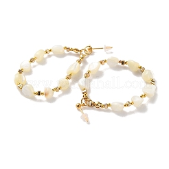 Серьги-гвоздики из натурального агата и синтетического гематита из нержавеющей стали 304&nbsp;EJEW-H017-01G-01