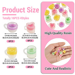4 шт. 4 стиля смоляной чашки мини модель&nbsp;DJEW-TAC0011-04