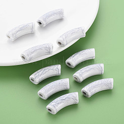 Непрозрачные акриловые бусины с краклеем&nbsp;MACR-S372-001N-010