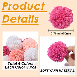 12шт. Шарик из шерстяной пряжи 4 цветов&nbsp;DIY-SC0031-40