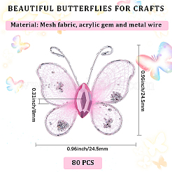 80 шт. кружевные украшения для показа бабочек&nbsp;DIY-CP0012-97