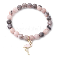 Браслеты из натуральной розовой зебровой яшмы для женщин&nbsp;BJEW-JB11451