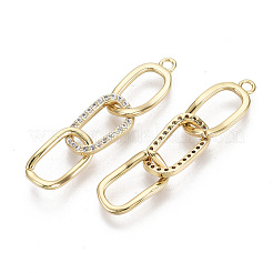 Большие кулоны из латуни с микропейвом и прозрачным фианитом&nbsp;X-KK-S356-063-NF