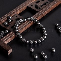 100шт 8мм немагнитные круглые бусины из синтетического гематита&nbsp;DIY-LS0002-16