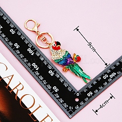 Красочный брелок для ключей в виде попугая со стразами&nbsp;PW-WG672C8-01