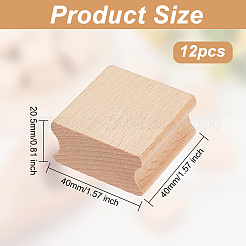 Необработанный бук деревянный рифленый квадратной формы&nbsp;WOOD-WH0124-25