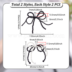 4 шт. 2 стиля подвески для обуви из искусственного жемчуга в виде банта&nbsp;FIND-GA0005-03B