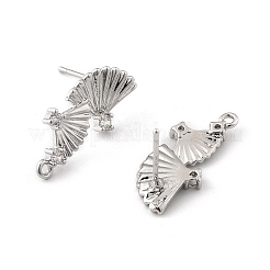 Латунные серьги-гвоздики из циркония&nbsp;LS-KK-K371-44P