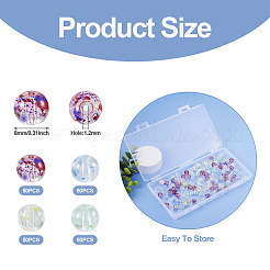 200шт 4 цвета окрашенные прозрачные стеклянные бусины для выпечки&nbsp;DGLA-TA0001-07