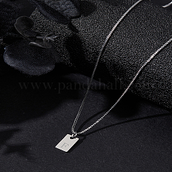 1 шт. ожерелье с подвеской в виде прямоугольника из нержавеющей стали&nbsp;NJEW-LP0001-34F-P