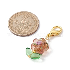 Цветочные подвески ручной работы лэмпворк&nbsp;HJEW-JM01676