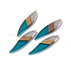 Большие подвески из прозрачной смолы и орехового дерева&nbsp;X-RESI-M027-08B