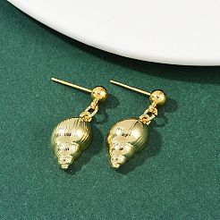 Серьги-гвоздики из латуни в форме ракушки&nbsp;EJEW-Z115-02G