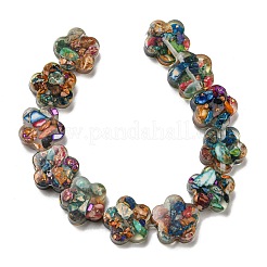 Окрашенная натуральная императорская яшма с нитями смоляных бусин&nbsp;G-G083-G05-01