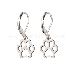 Серьги с застежкой-молнией из нержавеющей стали 304 с принтом лапы&nbsp;EJEW-JE06528