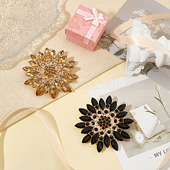 2шт. брошь-цветок из акрила с легким золотым сплавом в 2 цветах&nbsp;JEWB-OC0001-08