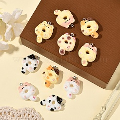 30 шт. 6 цвета непрозрачные подвески из смолы&nbsp;RESI-YW0004-93