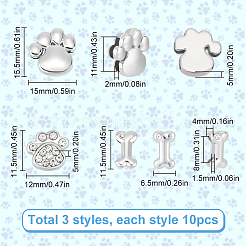 30 шт. 3 стиля подвески-слайдеры из сплава со стразами FIND-SC0010-34