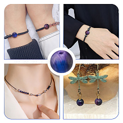 Наборы для изготовления браслетов из круглых бусин из камня своими руками&nbsp;DIY-KS0001-20