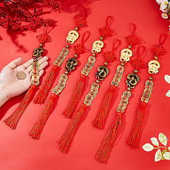 6 шт. 2-цветная подвеска в виде змеи и монеты из сплава&nbsp;HJEW-DC0001-21