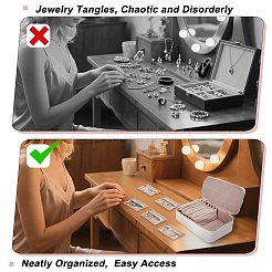 Портативные дорожные коробки-органайзеры из искусственной кожи с ручками для ювелирных изделий&nbsp;CON-WH0107-71A