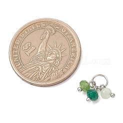 5 шт. 5 вида окрашенных натуральных малазийских нефритовых граненых бусин-подвесок в форме ронделей&nbsp;PALLOY-JF04898-02